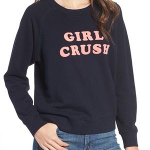 NWT MOTHER Distressed Graphic Sweatshirt SZ M